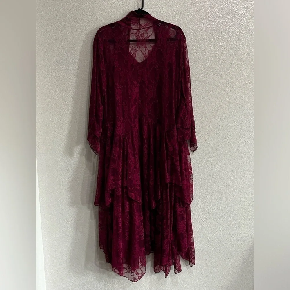 Formal Western Wear Burgundy Jacket and Dress Size Large